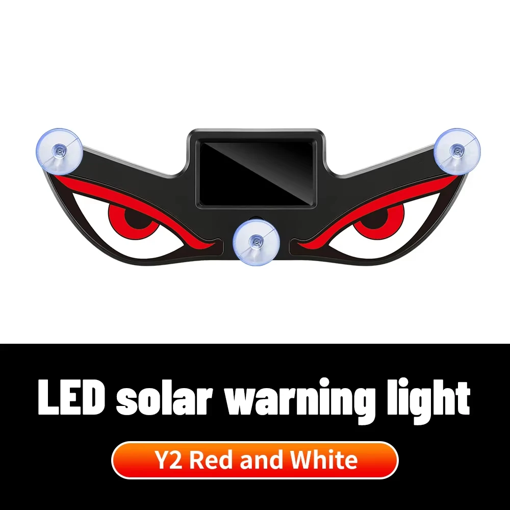 Solarna lampa samochodowa LED Devil Eye, dynamiczna, z efektem oddychania, ładowana przez USB, dekoracyjna lampa na szybę samochodu z przyssawką.