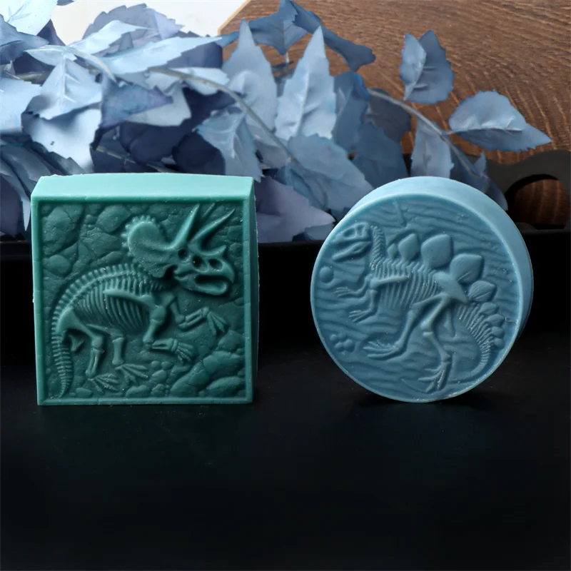 Silicone Mold Soap Molds Dino Bones Fossil Skeleton Silicone Soap Mold DIY Dinosaur Gypsum Resin Handmade Crafts Making Mould Halloween Decorative Mould