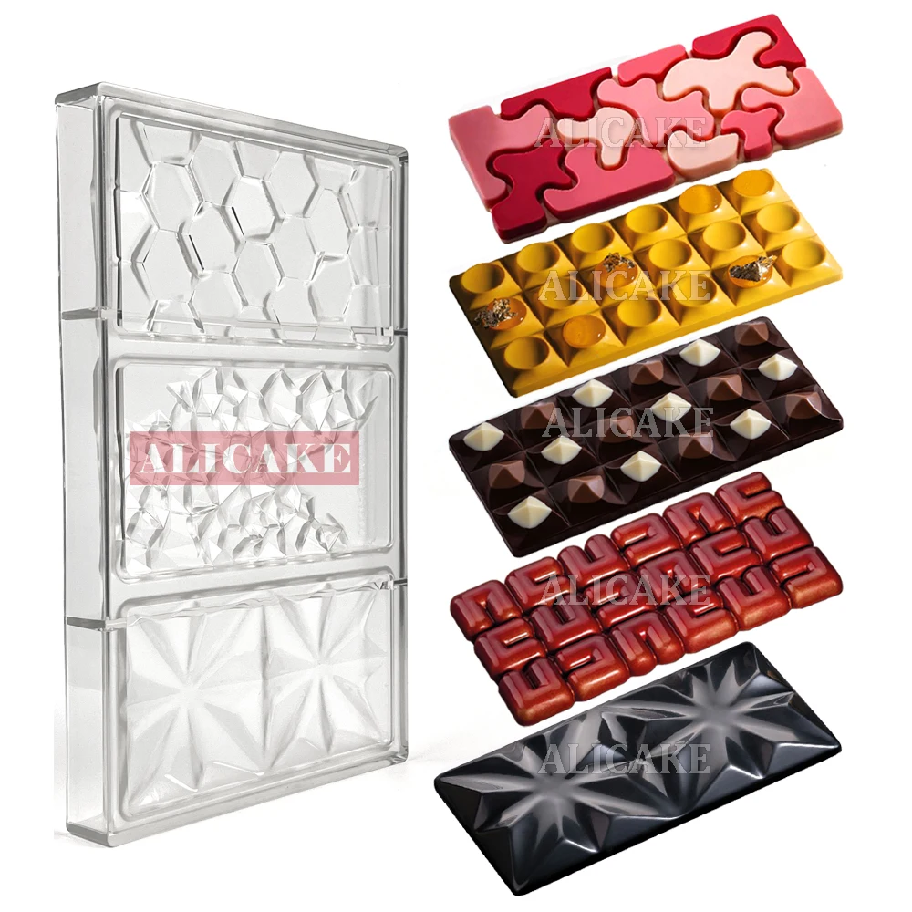 초콜릿 바 금형 베이킹 과자 도구 베이커 폴리 카보네이트 초콜릿 바 Bonbon..