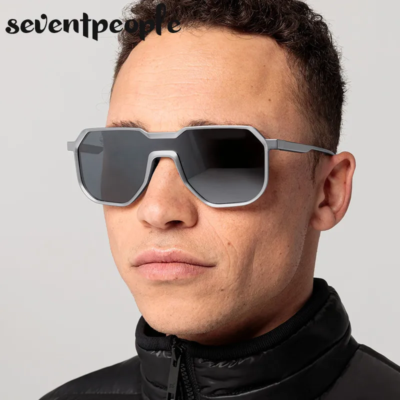 Gothic Steampunk One-Piece Sunglasses Men 2023 Luxury Brand Design Punk Sun Glasses For Male Metal Frame Square Sunglass Eyewear