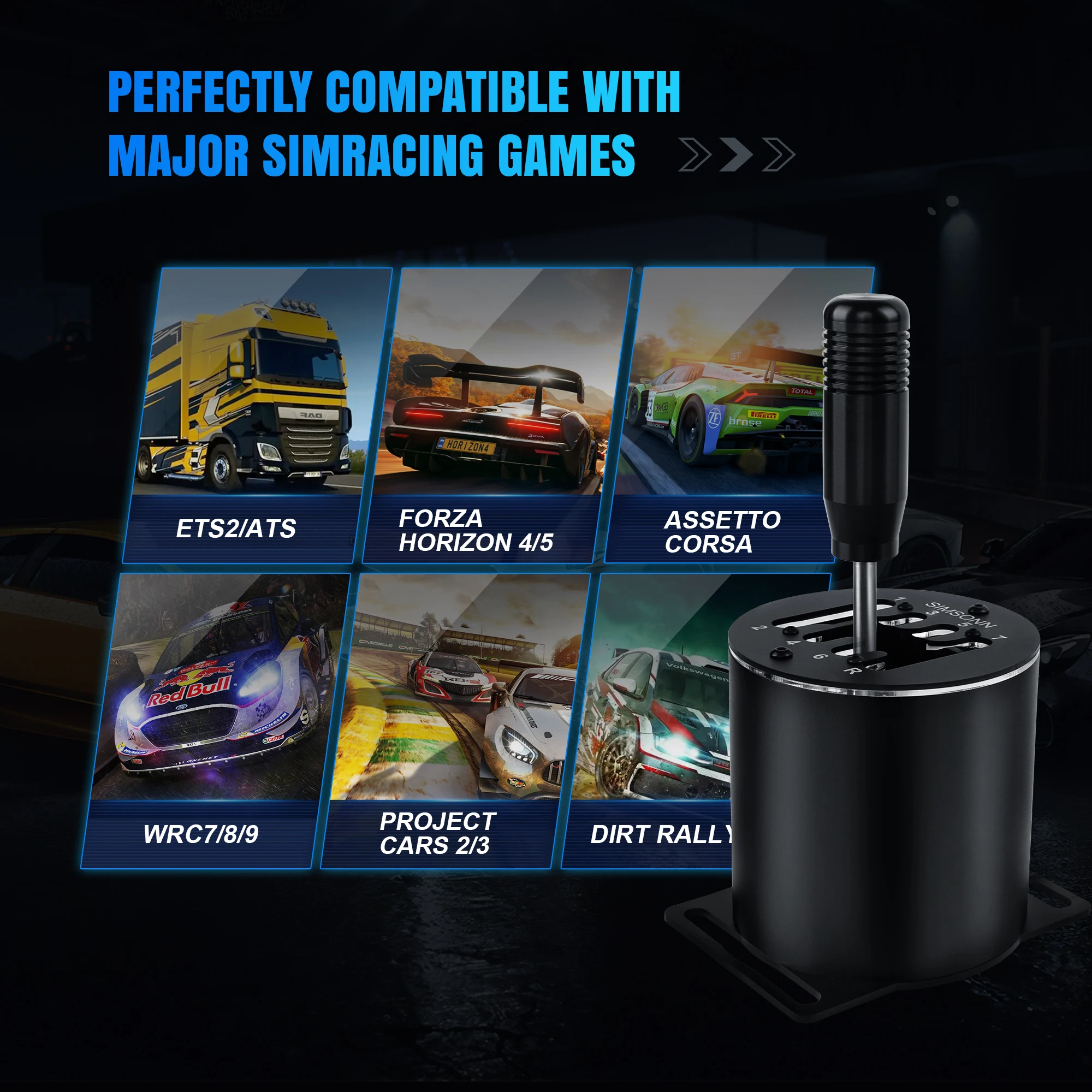 Simracing Shifter For Logitech G27 G29 G25 G920 Thrustmaster T300RS/GT Shift for Simulation Sim Racing Game SIMSONN H Gear 7 + R racing gear shifter