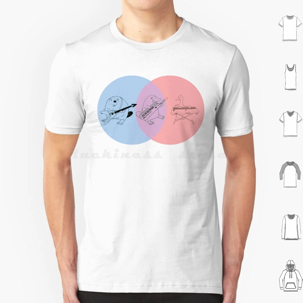 Keytar Venn Diagramma-Maglietta Blu Viola Rossa 6Xl Cotton Cool Tee Keytar Duck Beaver Tastiera Per Chitarra Venn Diagramma Diagramma Eccentrico