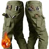 Winter Outdoor Wear-resistant Knee Double Layered Thickened Soft Shell Fleece Insulation Waterproof Multi Pocket Tactical Pants 6