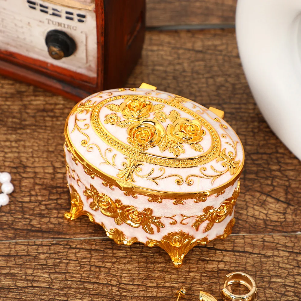 European Retro Jewelry Box Ornament Enamel Color Metal Storage