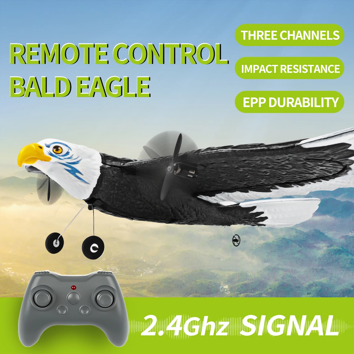 FX9651 RC Airplane 3CH Eagle Remote Control Plane 578mm Wingspan 360° Rotate EPP Foam Aircraft Toys for Children Boys Gifts 3