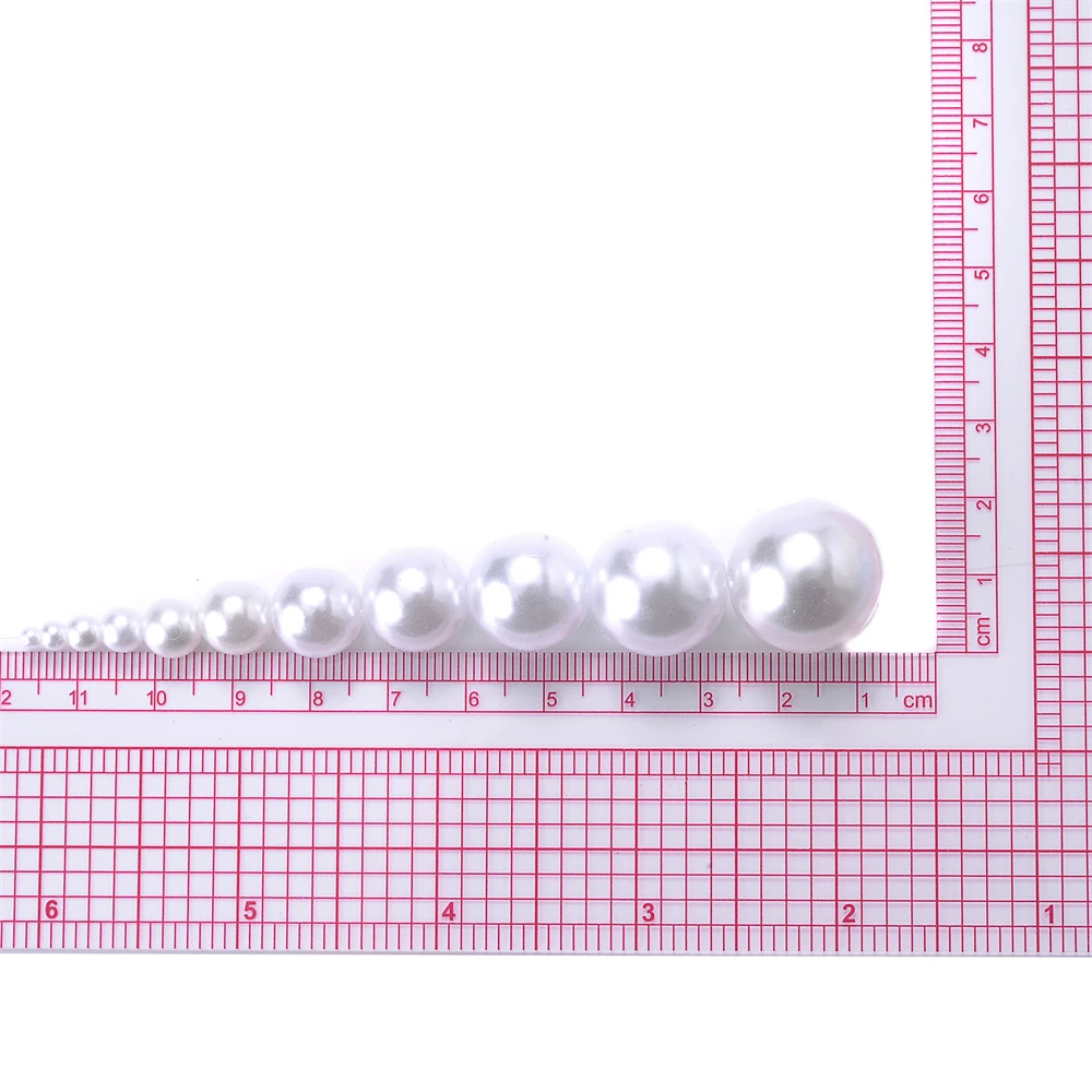Versatile Pearl Beads for DIY Jewelry and Garment Crafting - White Beige Imitation Loose Round Beads