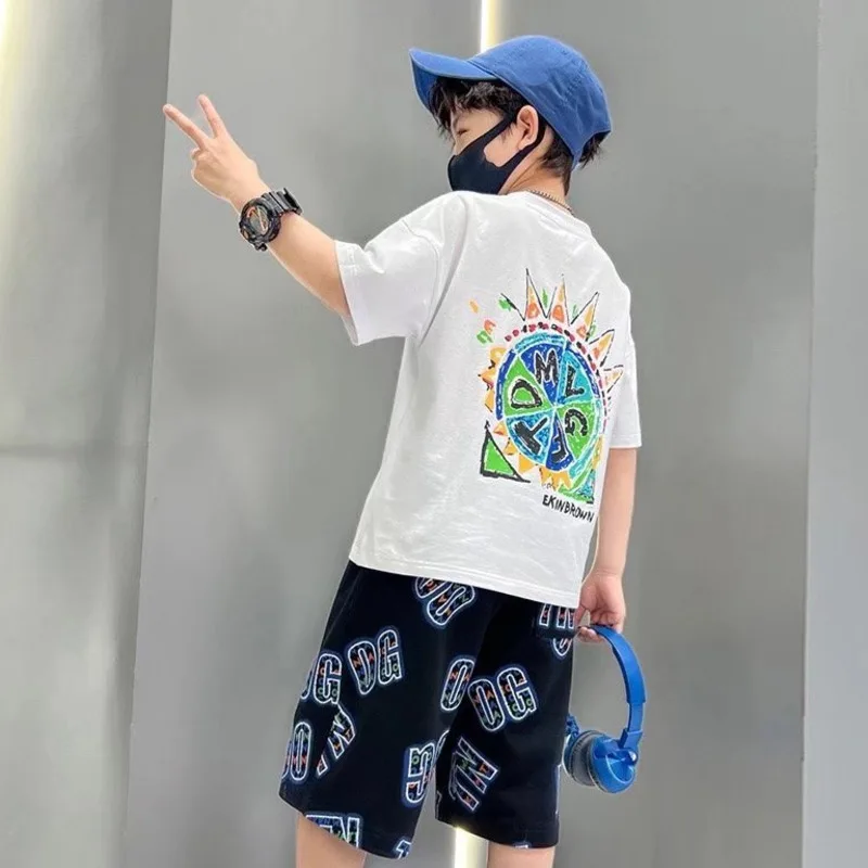 

Boys And Girls Short-sleeved Bottoming Shirts Spring And Summer Middle-aged Children's T-shirt Children's Clothing