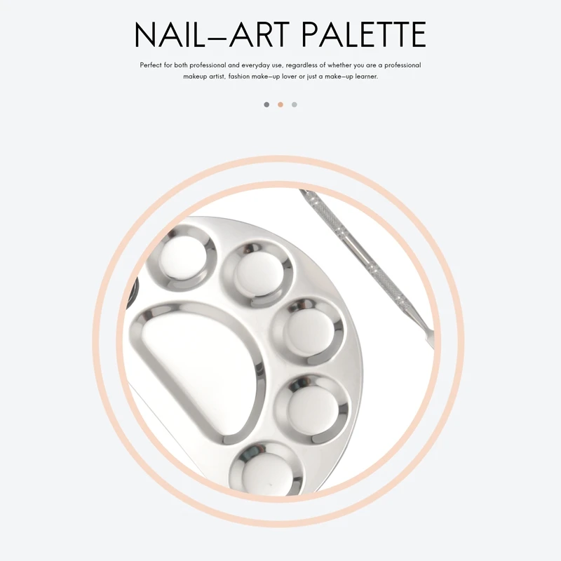 A57M-Makeup Mixing Palette Stainless Steel Cosmetic Palette Professional Nail-Art Palette With Spatula Tool 6