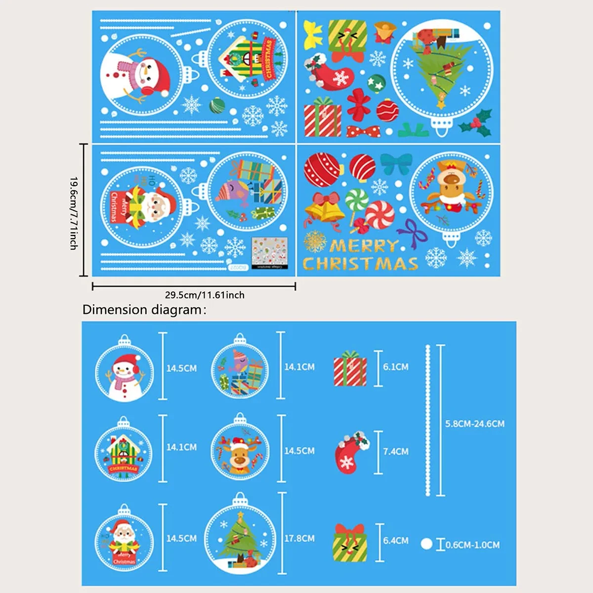 1pc-Merry Christmas Window Sticker Santa Snowman Elk Snowflake Static Glass Decals Wall Sticker Wallpaper New Year Party Glass