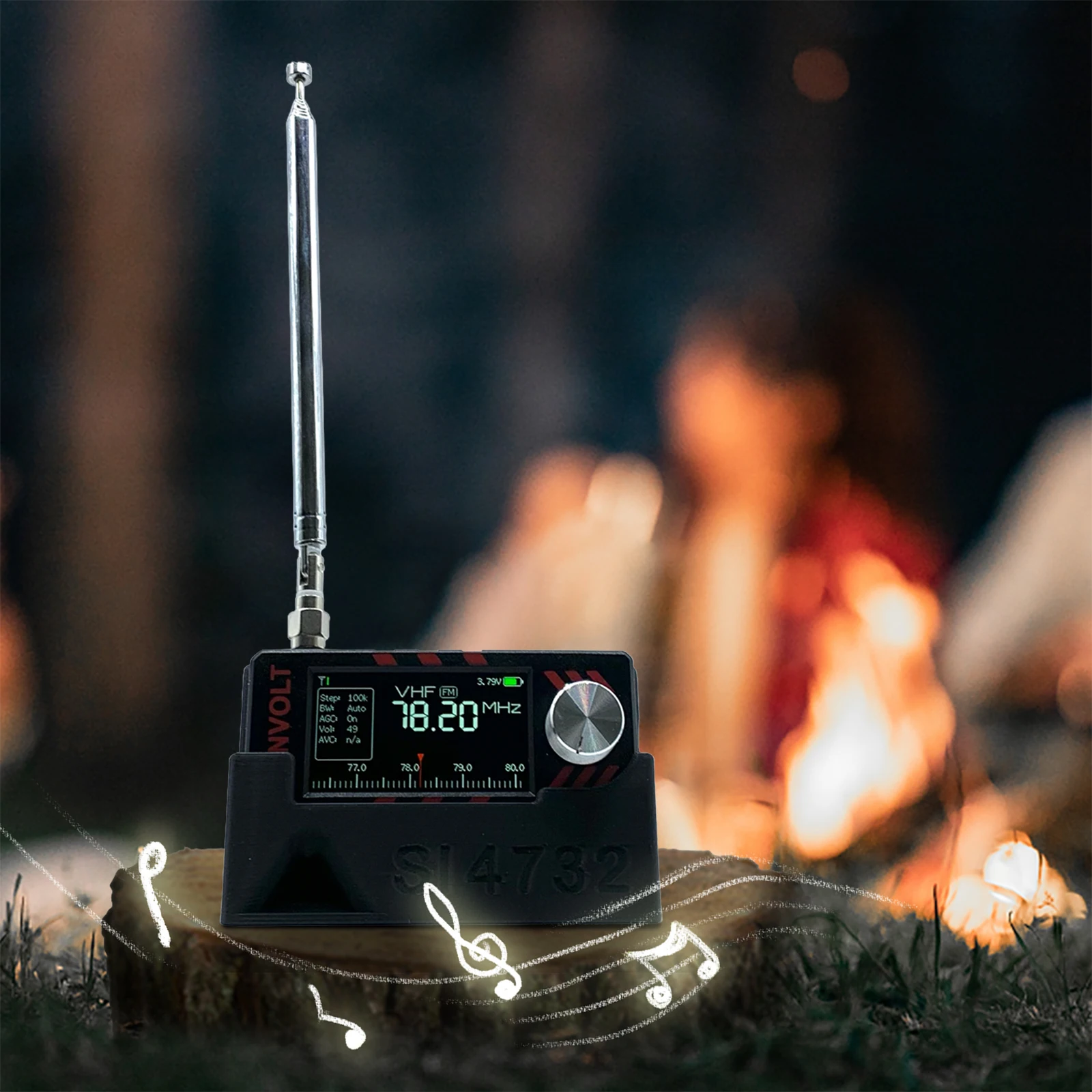 For ATS MINI SI4732 DSP Radio Receiver Case with Built-In Sound Guide Groove Convenient Radio Stand 3D Print Radio Storage Case