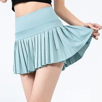 fashionable summer sports shorts women's pleated skirt anti glare short skirt running outdoor fitness breathable tennis skirt - Image 3