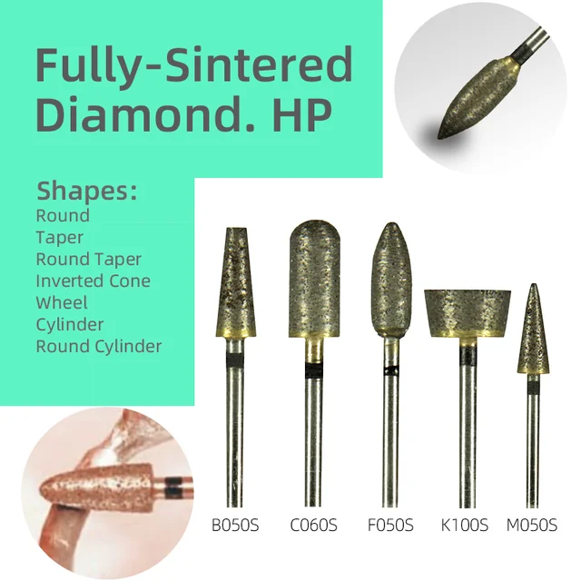 Fraise dentaire HP, diamant entièrement fritté, perceuse dentaire, Super  gros noir, meulage ou polissage en douceur pour le métal - AliExpress