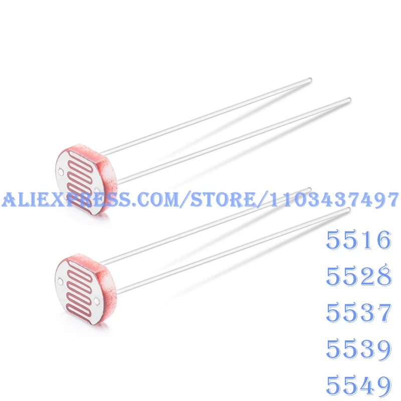 50pcs 5 values * 10pcs LDR Photo Light Sensitive Resistor Photoelectric Photoresistor Kit for 5516 5528 5537 5539 5549 GL5528 100pcs gl5528 gl5516 gl5537 gl5549 gl5539 gl5547 5516 5549 5539 5526 light sensitive resistor photoelectric photoresistor