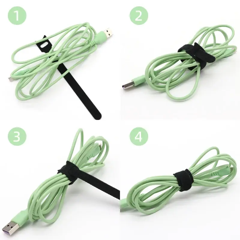 Releasable Cable Ties Wire Organizer Black 15 20 25 30cm Nylon Hook Loop Straps Wrap Zip Bundle Bandage Tie Plastics Fastening - Image 6