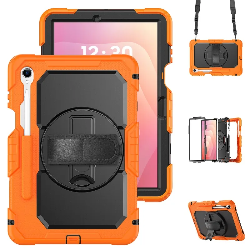 Shockproof Tablet Case with Screen Protector and Handle Belt Cover