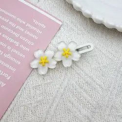 Romantic Pink Cherry Blossom Hair Clip - Elegant Hair Accessory (White)