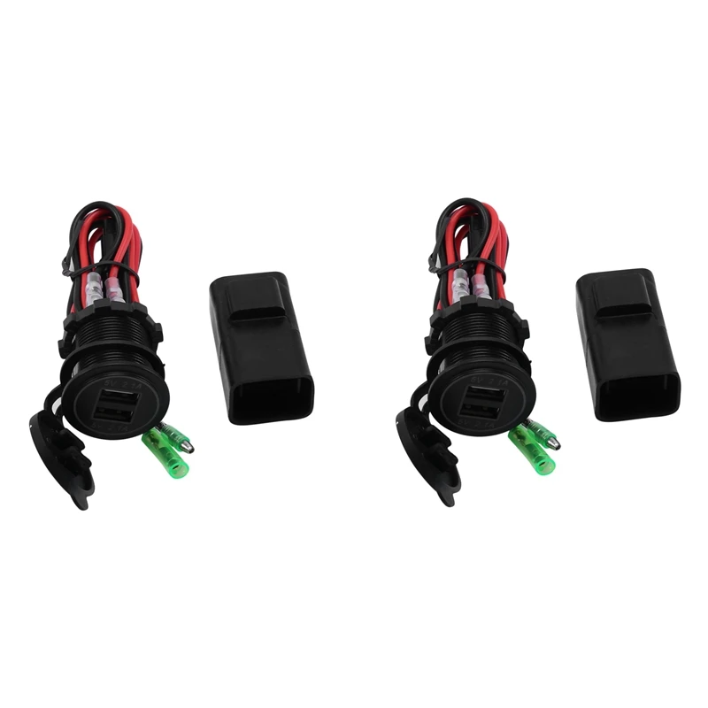 

2X Motorcycle Dual USB Charger With Relay For Kawasaki Versys 650 1000 X300 X650 Ninja400 Ninja650