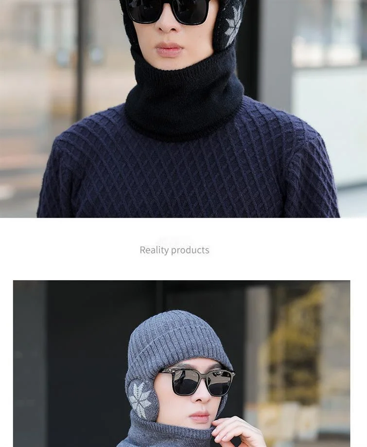 Neue heiße verkaufende Winter-heiße Art-warme gestrickte Wollmütze-Männerplüsch-verdickte Gehörschutz-Hut-Kinderkoreanische Version des großen Stirnband-Mode_voghion.com