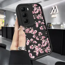 Floral Print Silicone Phone Case with Camera Protection for Infinix Hot 60 5G (BK - JGK1027)