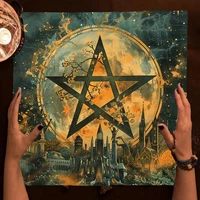 Moon Phase Five-Pointed Star Design Altar Cloth Tarot Tablecloth Altar Cloth tablecloth Divination Astrology Oracle Board Mat 1