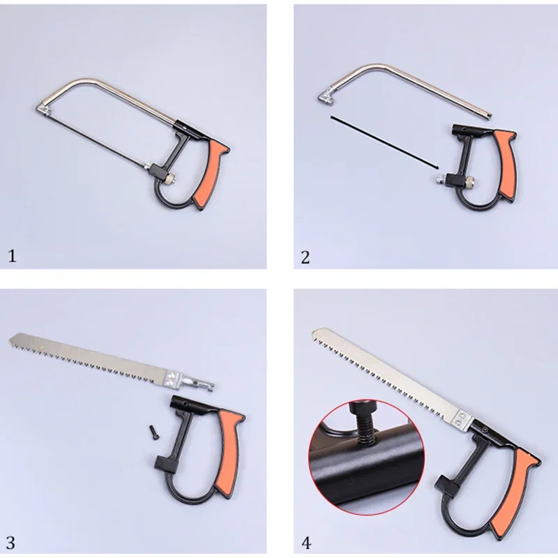 Mini Magic Saw 7Pcs Set, Multifunctional Handmade Drama, Aluminum Hacksaw, Outdoor Portable Woodworking Saw, Bow Set