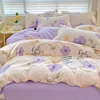 4pcs, 100% cotton bedding set, four piece sheet set comfort set girly fresh style couple bed comforter set 4