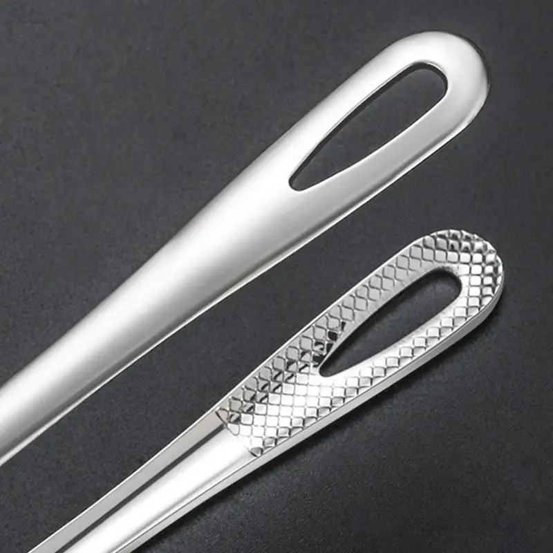 Food tongs 304 stainless steel extended dessert food clip buffet barbecue meat clip lightweight non-stick flat pliers for kitchen