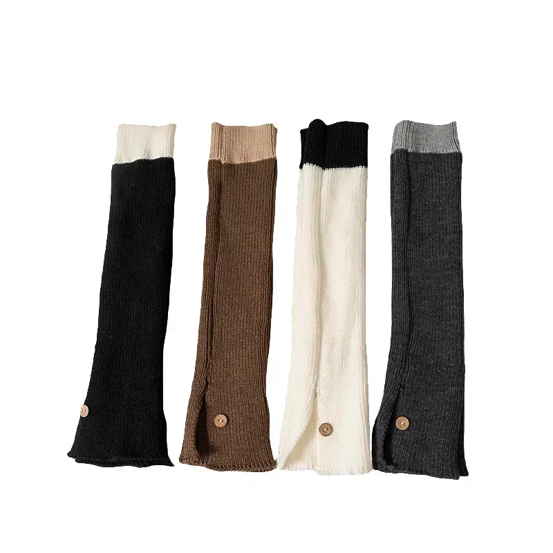 Retro Fashion Kids Girl Leg Warmers Korean Simplicity School Solid Color Calf Sock for Children Autumn Winter Piles Loose Socks