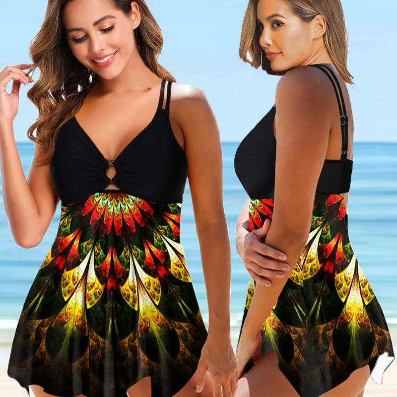 Women Sexy Bikinis Swimwear Woman Tankini plus size Bikini Set Digital Print two piece Swimsuit Printed Beach Summer Swimdress