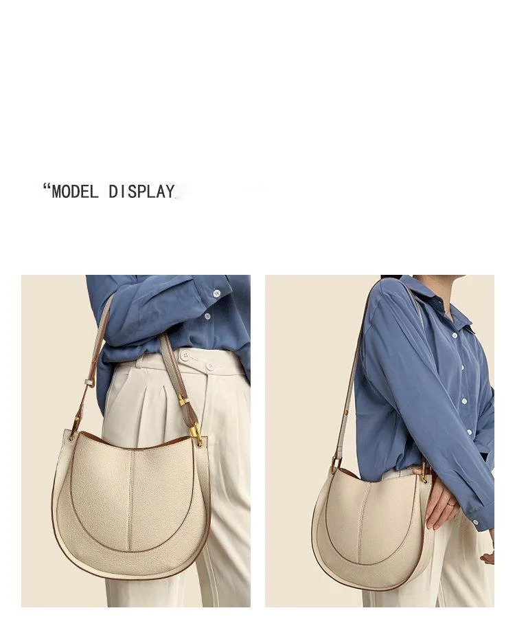 Saddle Shoulder Crossbody Bag In Soft Leather For Women_voghion.com