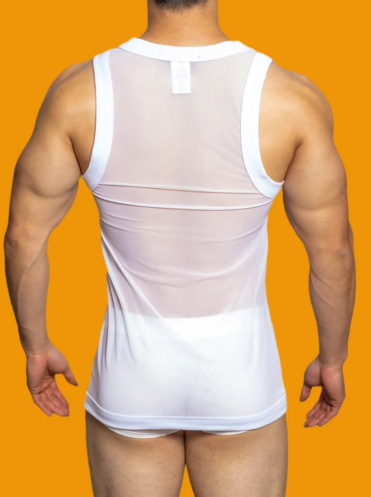 Ropa De hombre, camisas De gimnasio para hombre, camiseta Sexy transpirable De malla para interiores, camiseta sin mangas De baloncesto, Cuecas De Masculina, camisetas para el cuerpo