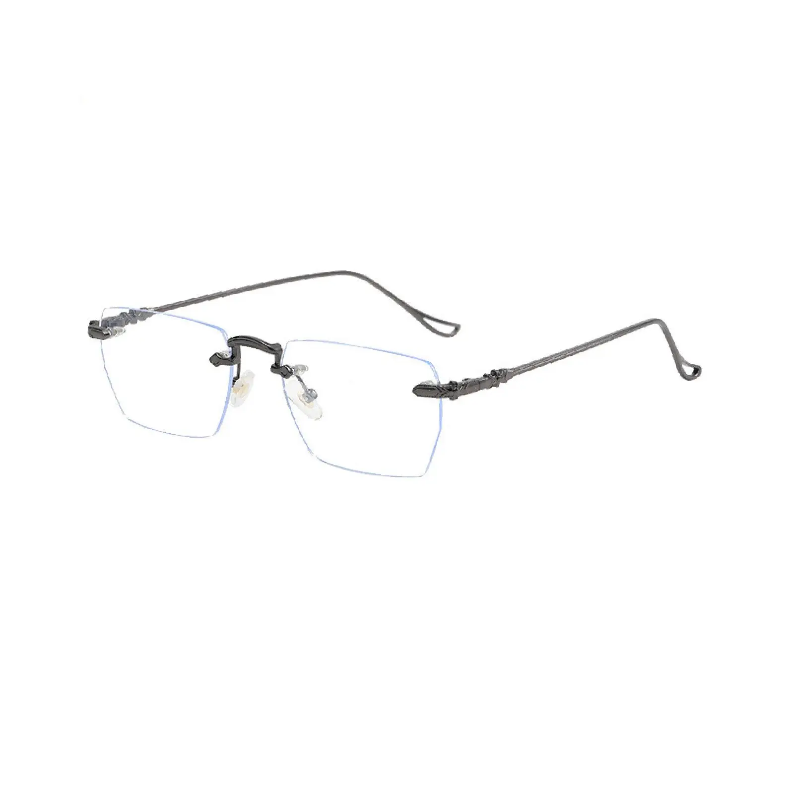 Anti Blue Light Glasses for Adult Comfortable Rimless Clear Lens Eyeglasses Fashion Rectangle Glasses Gaming Eyeglasses Eyewear