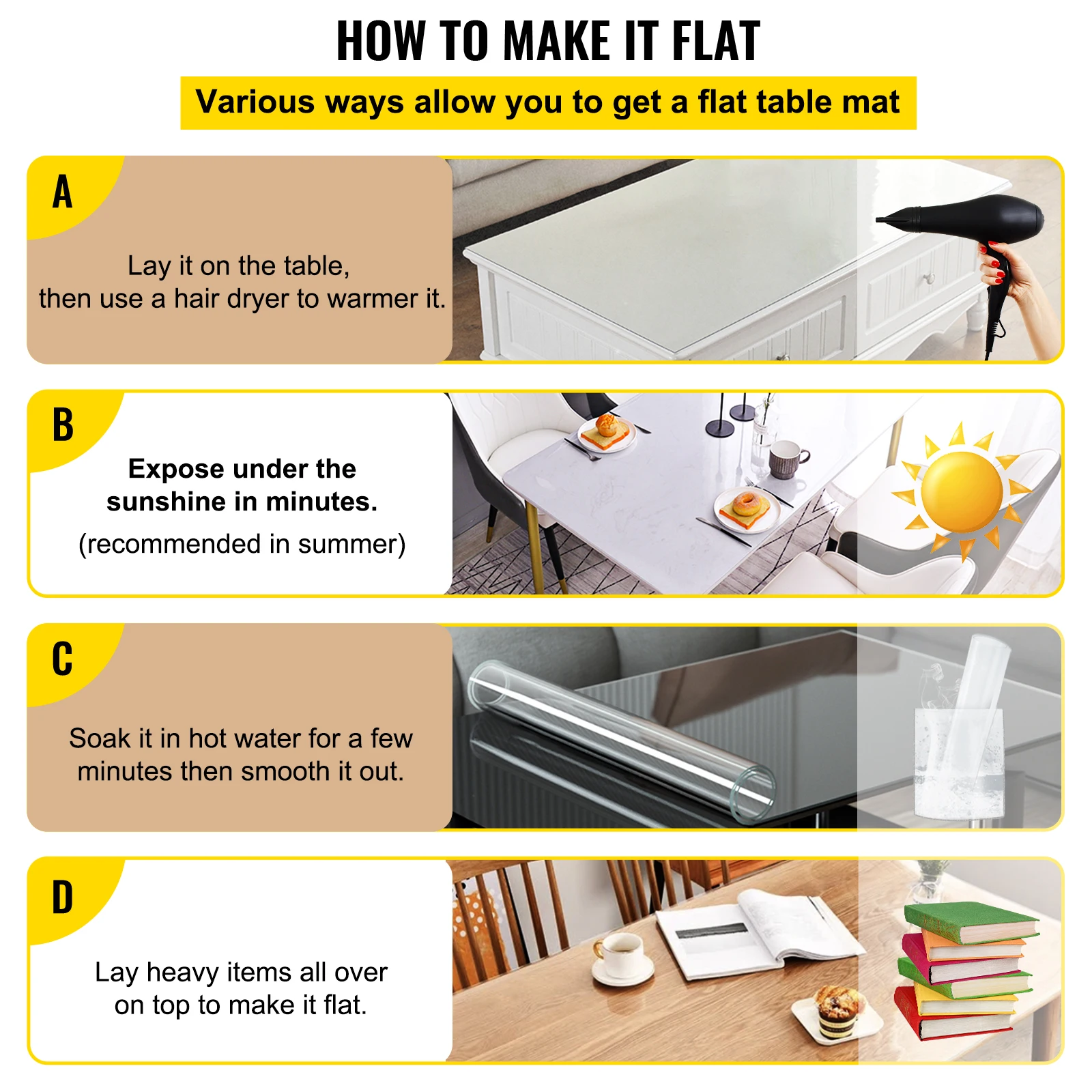 SucceBuy 1.5mm2mm PVC Table Cloth Transparent Clear Desk Cover Protector Plastic Soft Glass Waterproof Oilproof for Dining Table 5