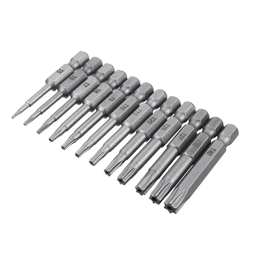 HARFINGTON T10-T40 Security Torx Screwdriver Bit Set - 5 Point Star, 1/4" Hex Shank, Magnetic, 2" Length - View #10