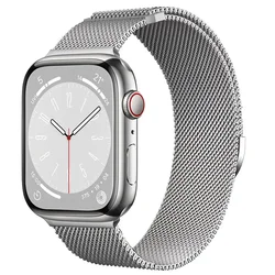 Sleek Metal Magnetic Milanese Loop Watch Strap for Ultra 49mm (Silver)