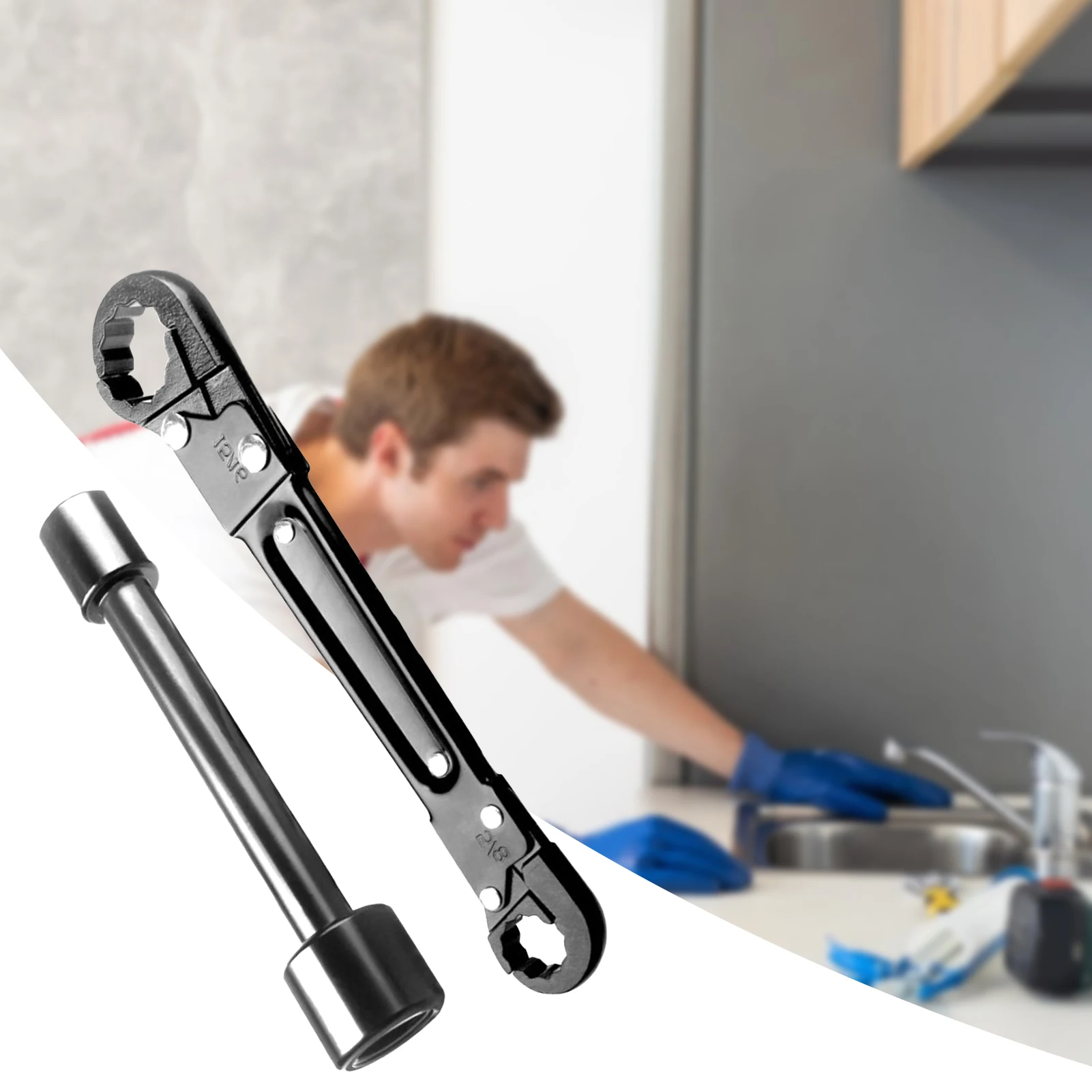 Multifunctional Plumbing Tools Angle Stop Wrench Removing Compression Rings Tool Water Pipe Faucet Wrench For Washroom Kitchen