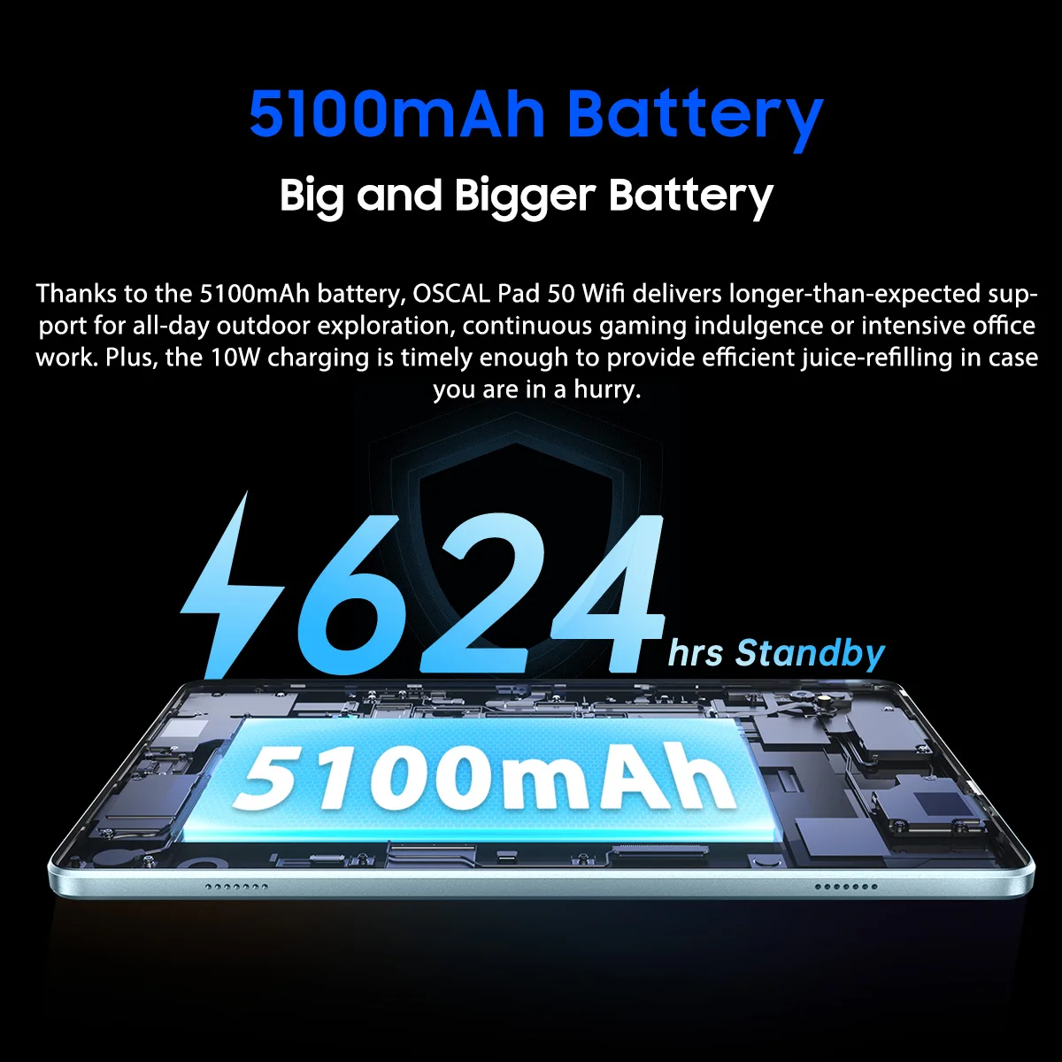 OSCAL Pad 50 WIFI Tablet, 10.1'' HD Display A133P Quad Core, up to 6GB RAM+64GB ROM 5100mAh Dual Speaker Android 13 Tablets WIFI