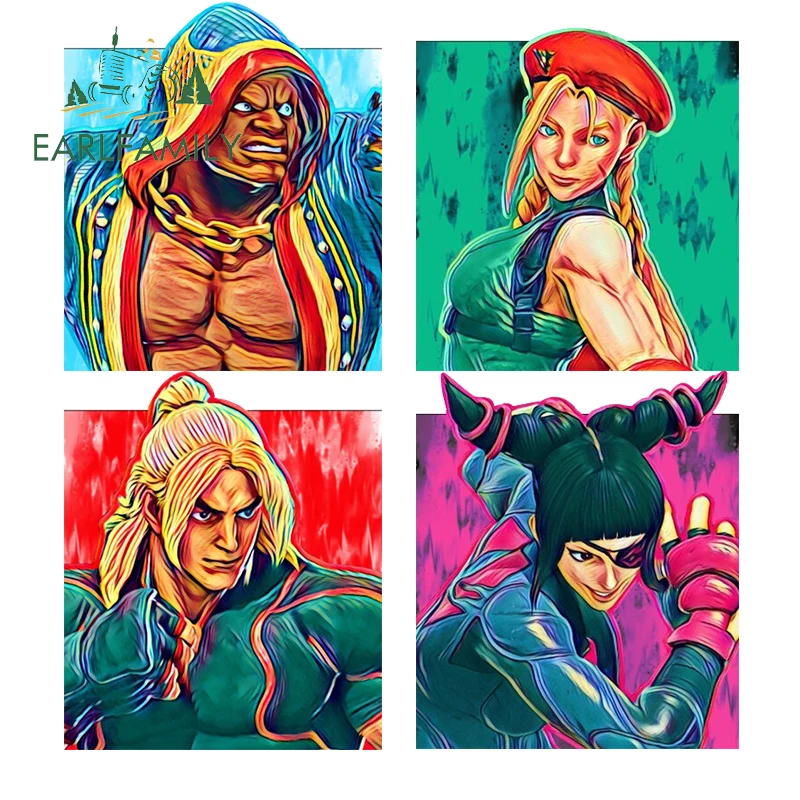 

EARLFAMILY 13 см Ken Juri Balrog Cammy Fighter аркадная игра автомобильные наклейки аниме устойчивые к царапинам графическая наклейка багажник бампер Автомобильная этикетка