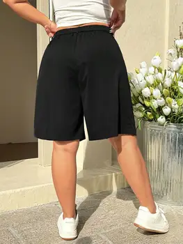 Soft Fabric Trendy Plus Size Elastic Waist Short Pants Loose Summer Shorts Women Clothing