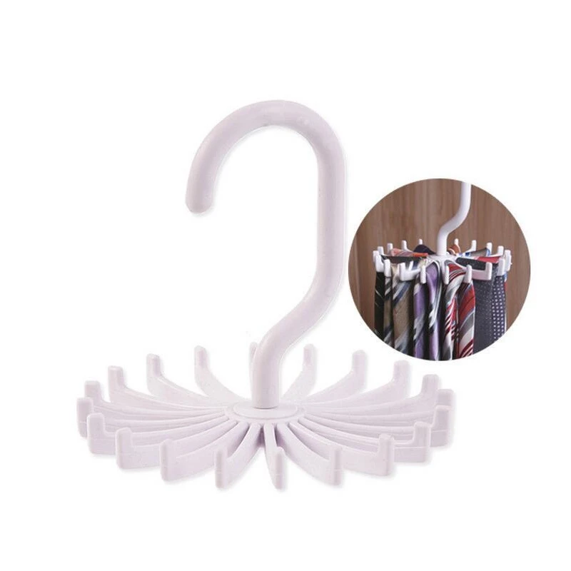 Plastic Portable Tie Rack For Closets Rotating Ties Hook Holder Belt Scarves Hanger For Men Women Clothing Organizer tie hanger