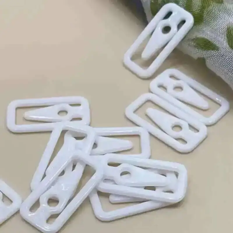 500 Stück Kunststoff-Hemdklammern, quadratisch, transparent, weiß, für Unterwäsche, Hosen, Kleidungsstücke, Verpackung, Rückenverschluss, Wäscheklammern – Detail 2