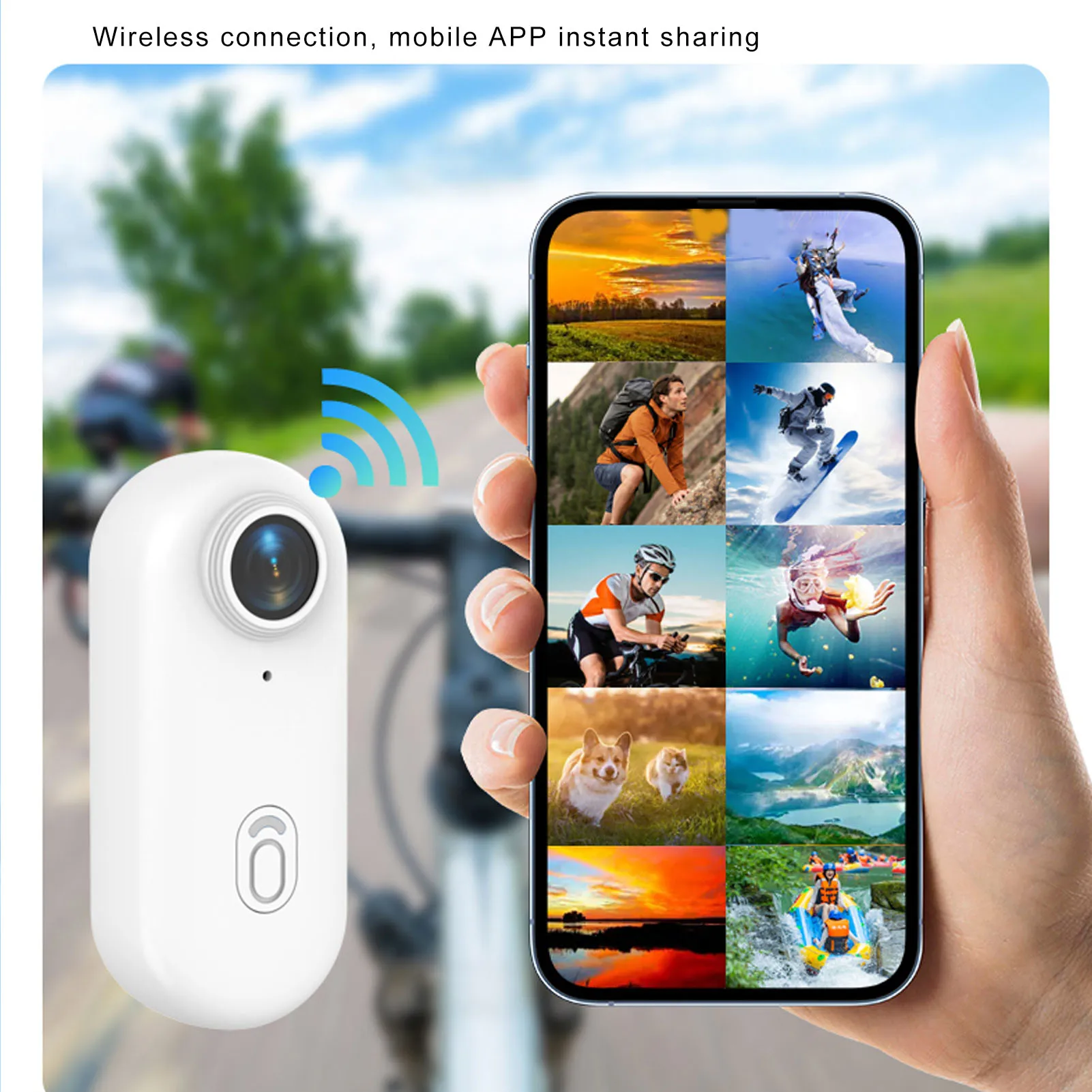 Small Sport Action Camera ABS Loop Recording 120 Degree Wide Angle Maximum Support 256GB 8MP 4K Cat Collar Camera for Outdoor 3