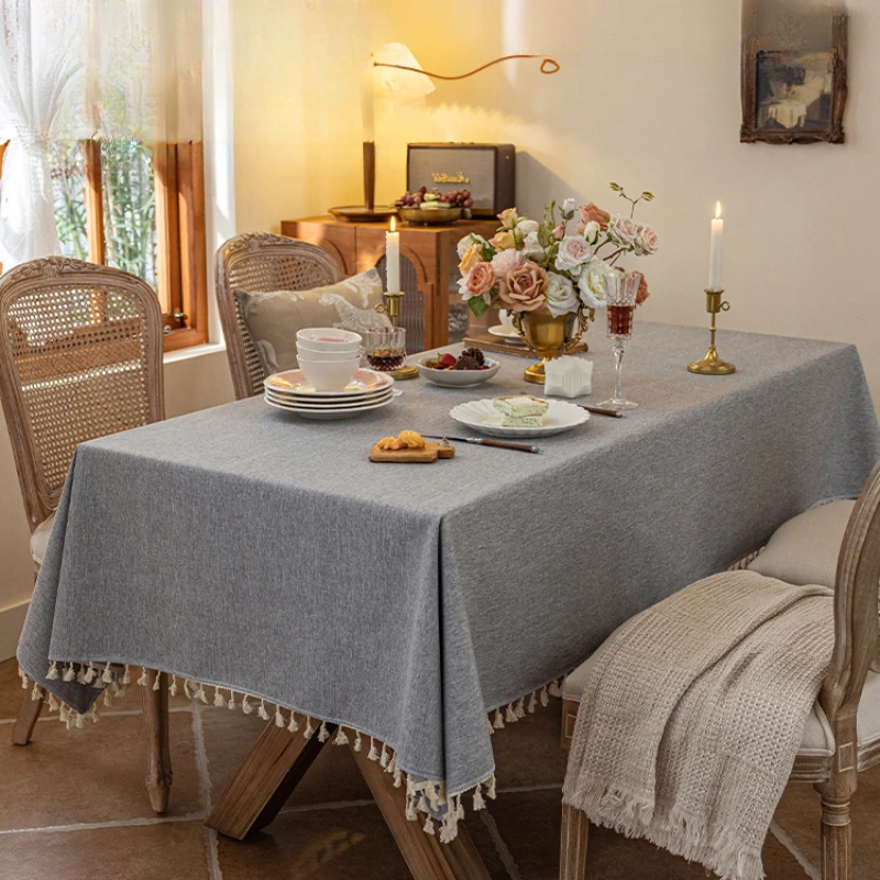 

Светильник Роскошная Водонепроницаемая маслостойкая и моющаяся Роскошная американская однотонная скатерть из искусственного хлопка и льна