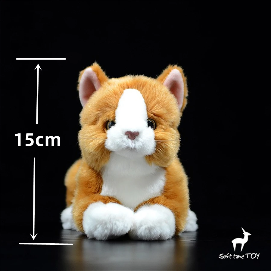 Ginger Cat High Fidelity Cats Plushie Orange Cat Plush Toys Lifelike Animals Simulation Stuffed Doll Kawai Toy Gifts Kids 2