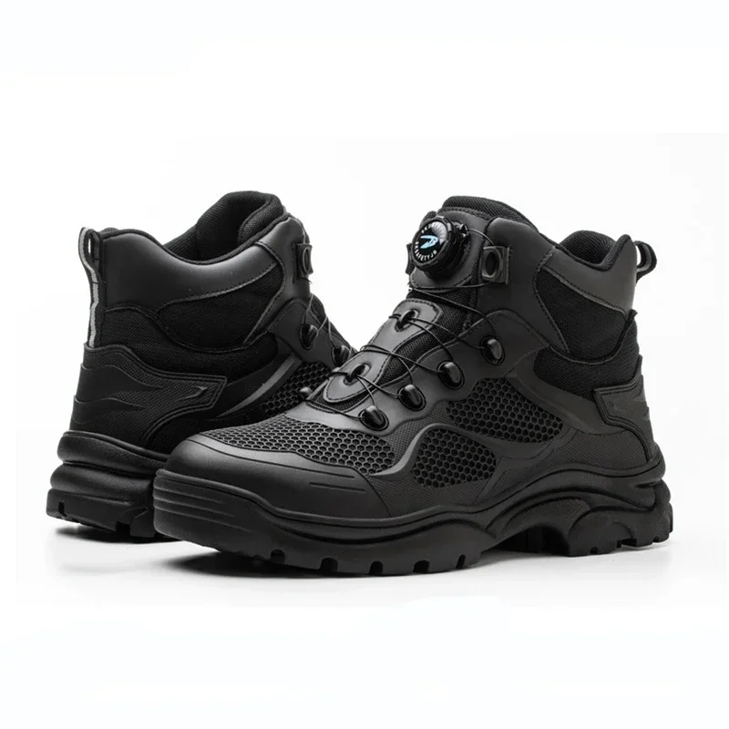 Top Grade Rotary Buckle Men Work Safety Boots Work Sneakers Safety Shoes Men Indestructible Boots Anti smashing