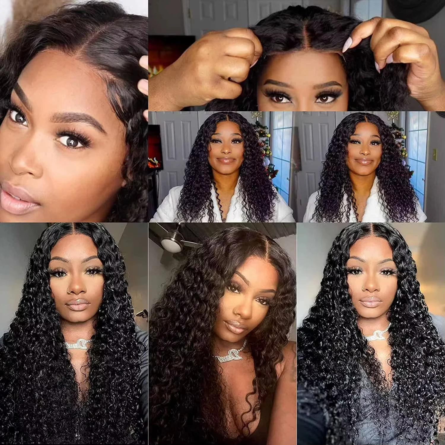 Deep Wave Human Hair Wig 5x5 HD Lace Closure Curly Glueless Ready to Wear 4x4 Lace Closure Brazilian Pre Plucked Wigs For Women