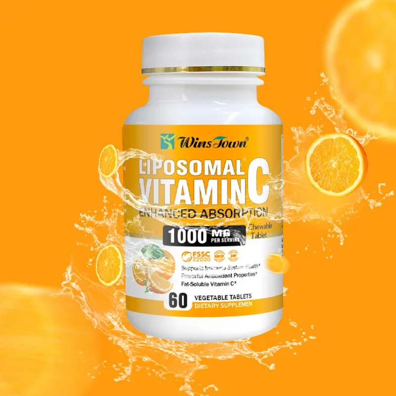 

1 bottle of 60 vitamin C chewable tablets to supplement vitamins improve skin health enhance immunity