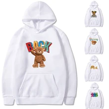 

Hoodies Men Women Sweatshirts Cute Bear Printed Long-sleeve Loose Harajuku Casual All-match Fashion Clothing Pullover Streetwear