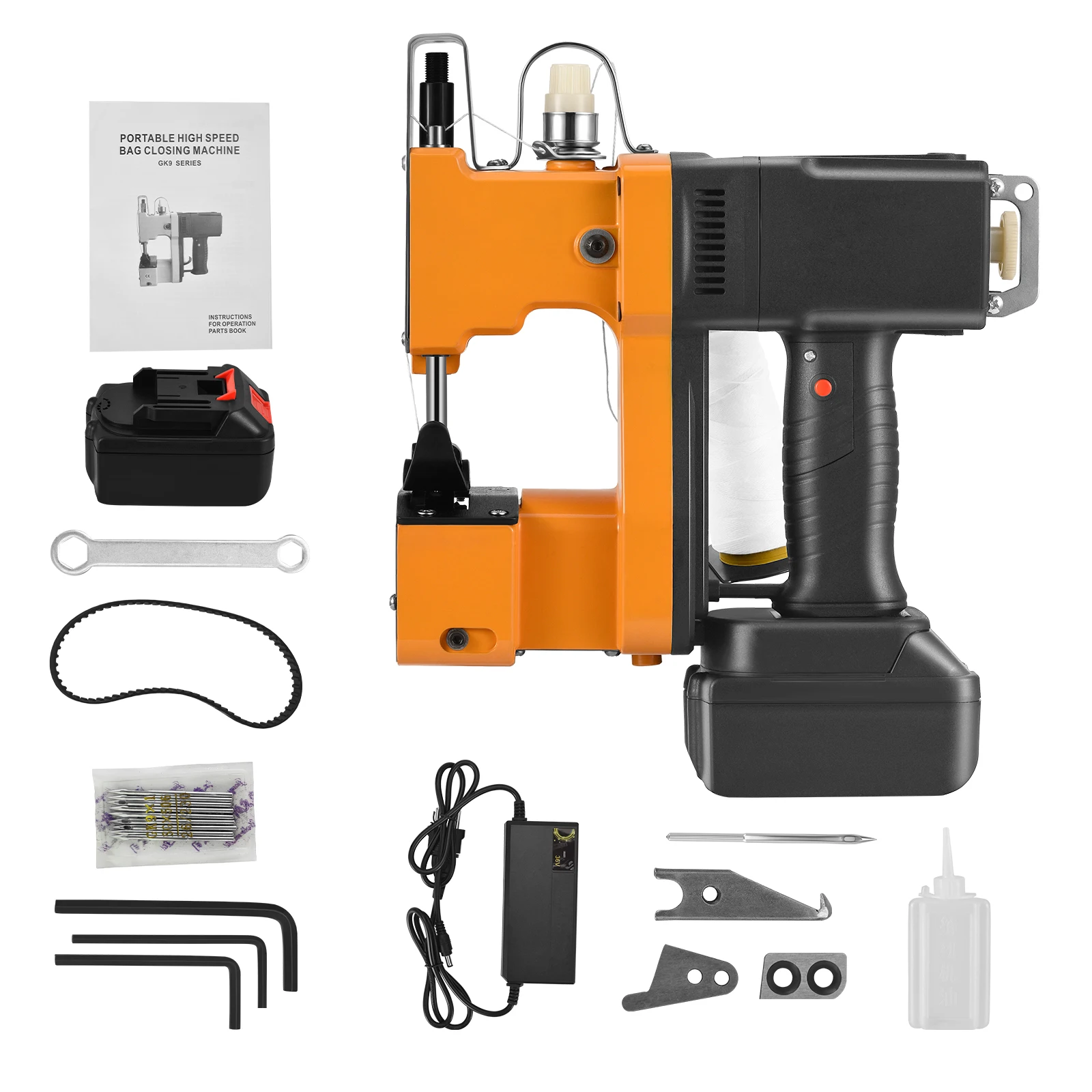 Máquina de coser eléctrica con batería de litio, embalaje Industrial de mano, para bolsas de tela de lona