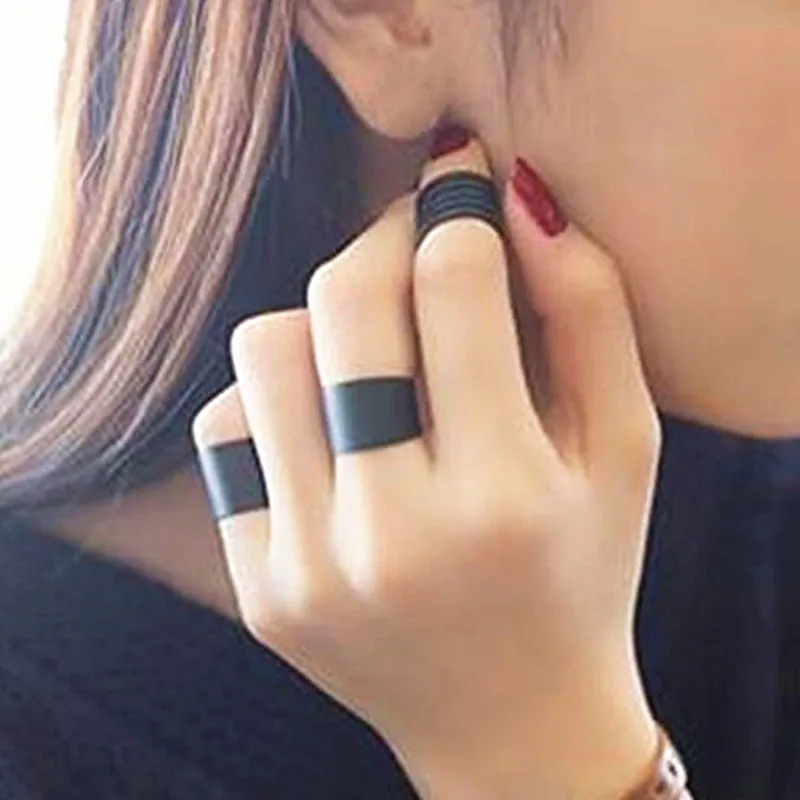 3Pcs/Set Bohemian Geometric Rings Sets Alloy Black Opening Rings For Women Jewelry Accessories Wholesale